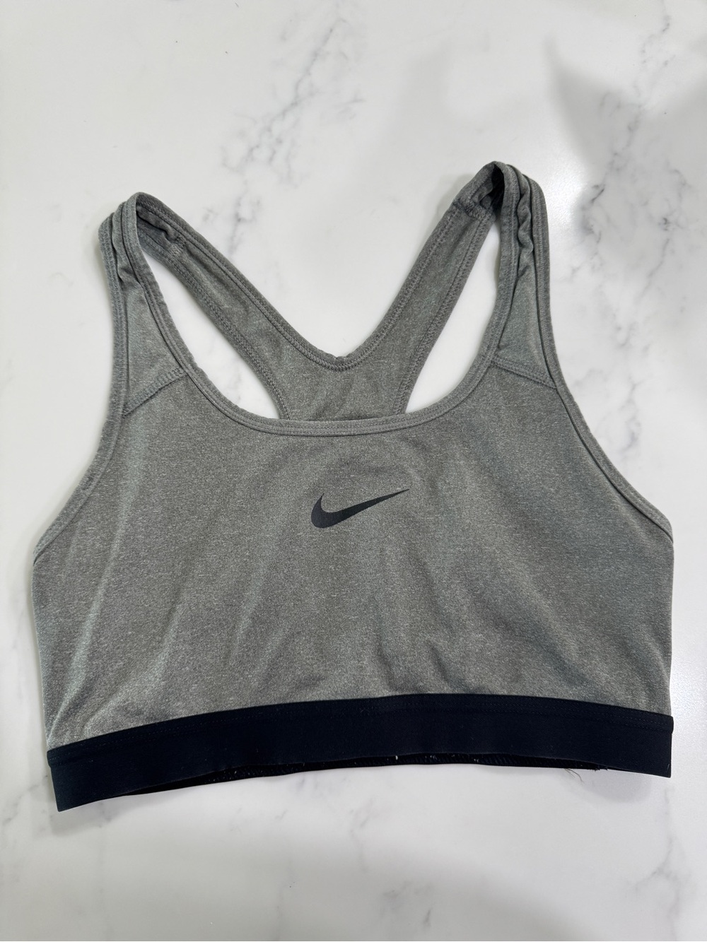 Nike Dri-Fit Classic Swoosh Sports Bra Gray Heather Black - Size Medium M